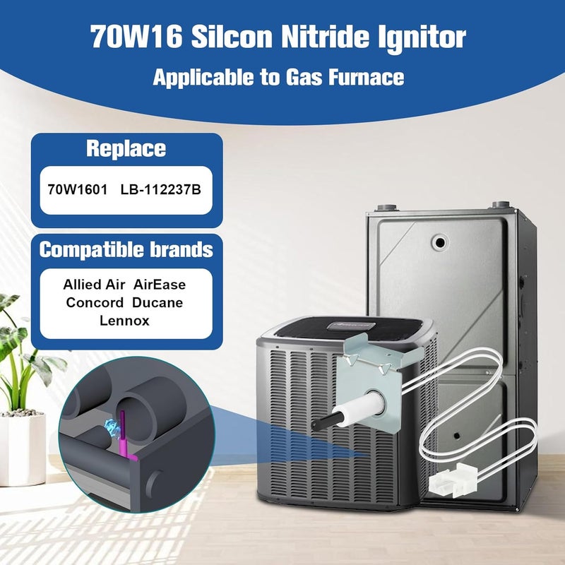MOHTOL بديل موقد 70W16 معزز لشرارة السطح الساخن متوافق مع لينكس إيمرسون أرمسترونغ وايت رودجرز شرارة السيليكون نيتريد، 789A-801A1 استبدال LB-112237B 41-430N موقد شرارة - Image 3